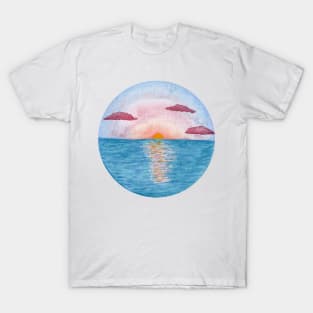 Watercolor Ocean Sunset T-Shirt